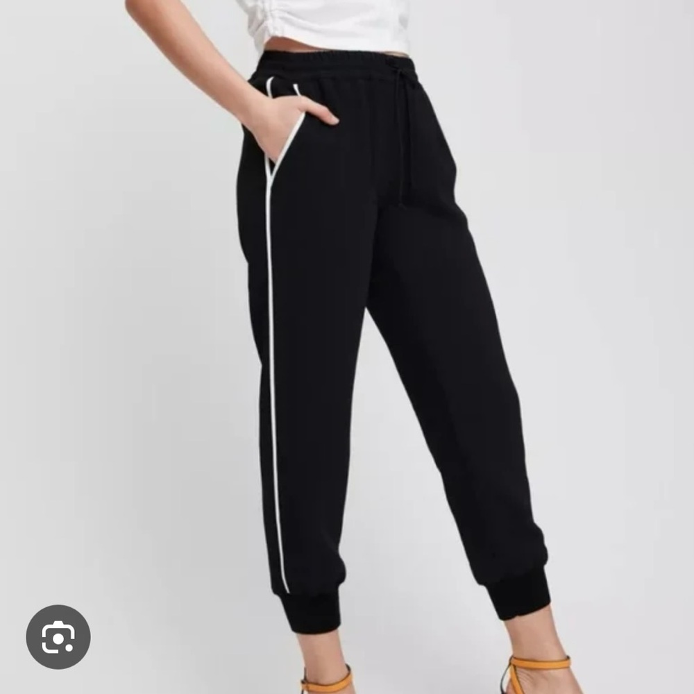 Wilfred x Aritzia Black Buffon Joggers with White Trim